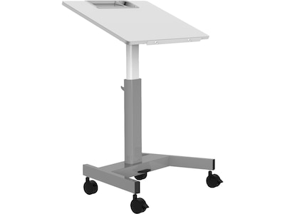 Luxor 27.5W Pneumatic Adjustable-Height Flip-Top Student/Nesting Desk, Medium Gray/Light Gray (STUD