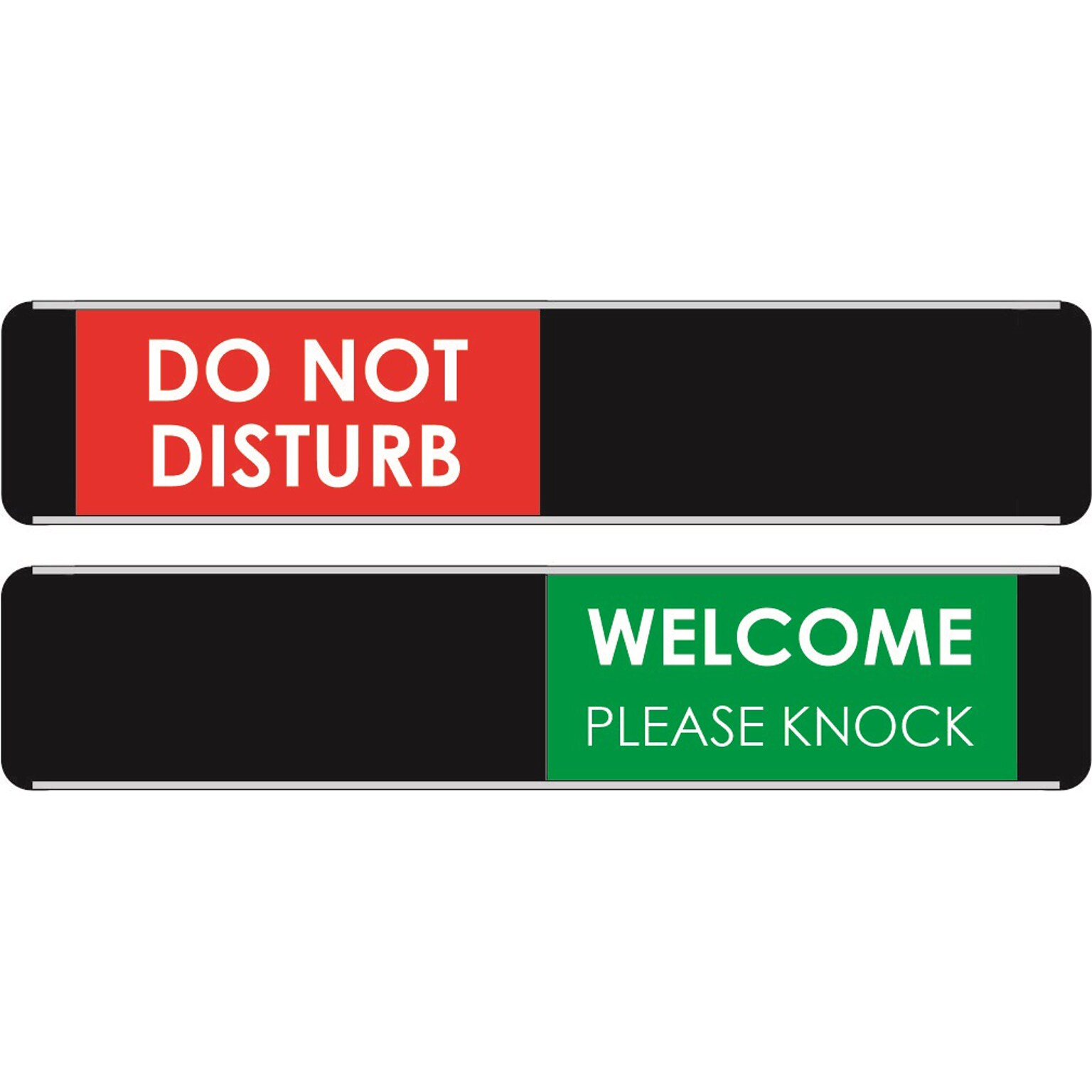 Seco Adhesive Do Not Disturb/Welcome Sliding Sign, 10 x 2, Red/Green (BA110RG)