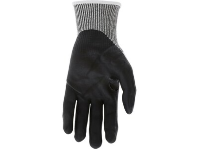 MCR Safety Cut Pro Hypermax Fiber/Bi-Polymer Work Gloves, Salt-and-Pepper/Black, L, Pair (92754BPL)