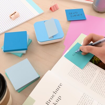 Staples® Pop-up Notes, 3" x 3", Ocean Views Collection, 100 Sheet/Pad, 12 Pads/Pack (S-33WCP12)