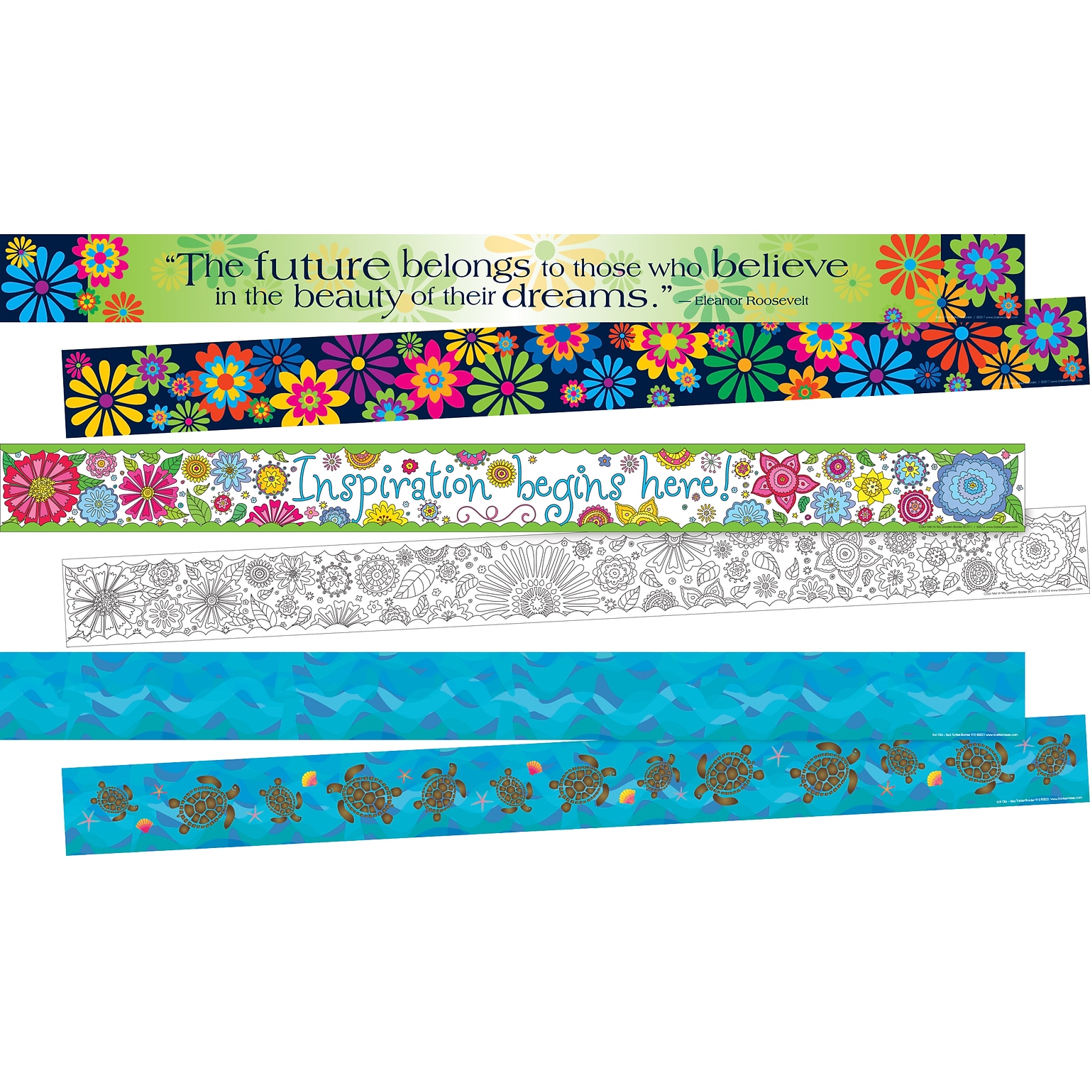 Barker Creek Summer Fun Double-Sided 35 x 3 Border, 36/Set (4043)