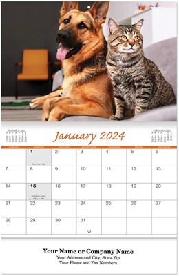 Custom Furry Friends Stapled Wall Calendar