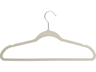 Honey-Can-Do Metal Slim-Profile Nonslip Velvet Hanger, Warm Gray, 25/Pack (HNG-09739)