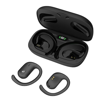 OPN Sound Aria+ True Wireless Open-Ear Headphones with Microphone & Charging Case, Bluetooth, Black