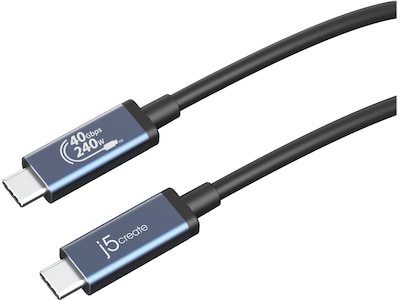 j5create 2.6 USB C to USB C Cable, Male to Male, Black/Space Gray (JUC29L08)