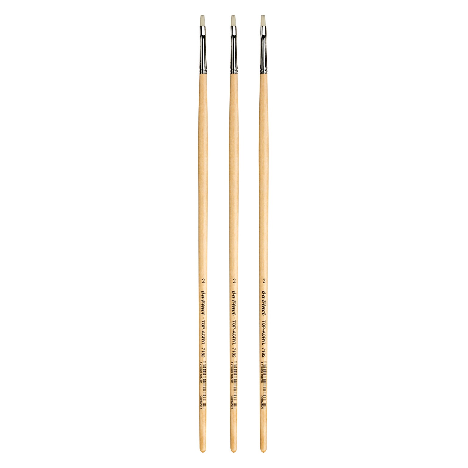 da Vinci TOP-ACRYL Oil and Acrylic Synthetic Bristle, Flat Brush, 3/Bundle (DVXVA71822-3)