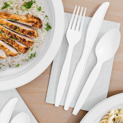 Perk™ Polystyrene Knife, Heavy-Weight, White, 100/Pack (PK56403)