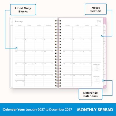 2027 Blue Sky 5" x 8" Weekly & Monthly Planner, Pink (164279)