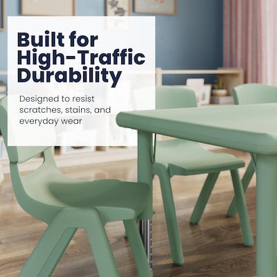 Flash Furniture Wren Rectangular Activity Table, 24" x 48", Height Adjustable, Sage (YUYCX012RECTSGE)