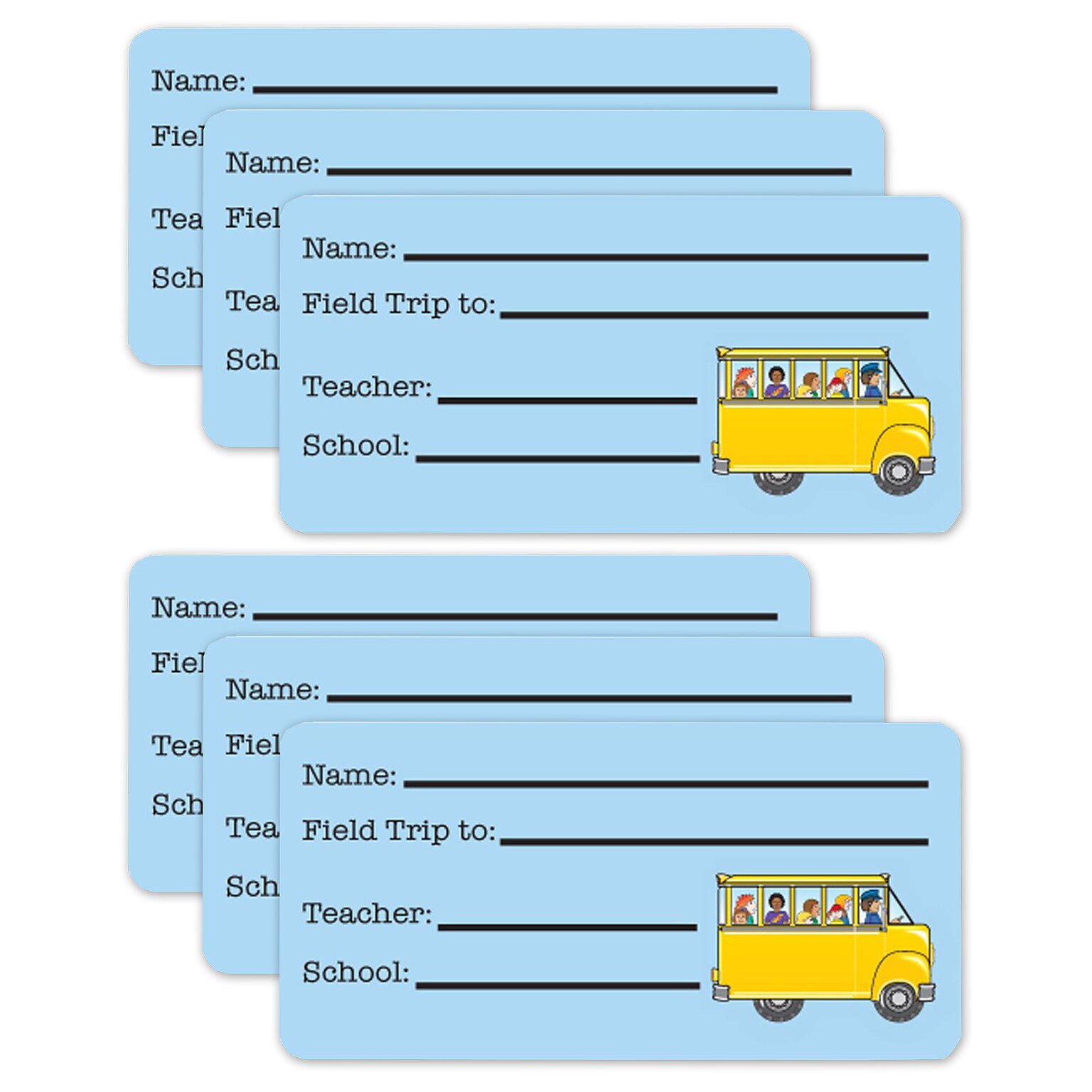 Creative Shapes Etc. Field Trip Nametags, 36/Pack, 6 Packs (SE-829-6)