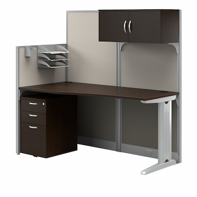 Bush Business Furniture Office in an Hour 63H x 65W Cubicle Workstation, Mocha Cherry (WC36892-03S