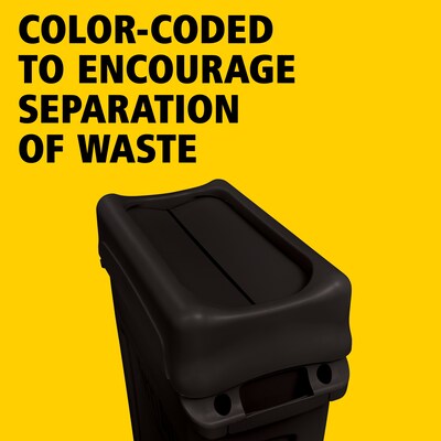 Rubbermaid Slim Jim Indoor Lid, Black Plastic, 23 Gal. (FG267360BLA)