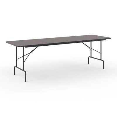 Quill Brand® Folding Table, 96"L x 30"W, Walnut (27097/51257)