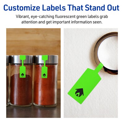 Avery Laser/Inkjet Multipurpose Decorative Edge Labels, 0.5" x 2.5", Neon Green, 1800/Pack (94749)
