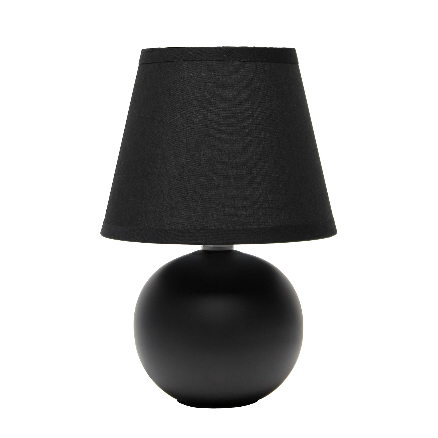 Creekwood Home Nauru 8.66 Traditional Petite Ceramic Orb Base Bedside Table Desk Lamp, Black (CWT-2004-BK)