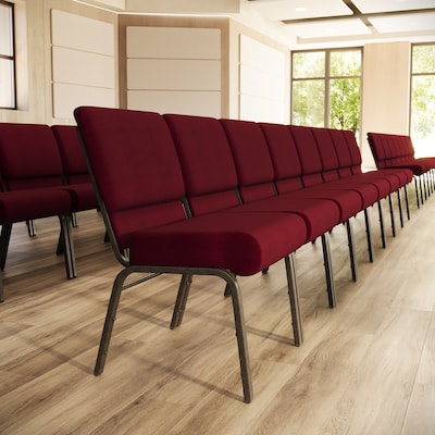 Flash Furniture HERCULES Series Fabric Church Stacking Chair, Burgundy/Gold Vein Frame (FCH2214GV369)