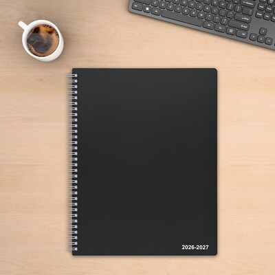 2026–2027 Staples 8" x 11" Academic Weekly and Monthly Appointment Book, Black (ST25499-27)