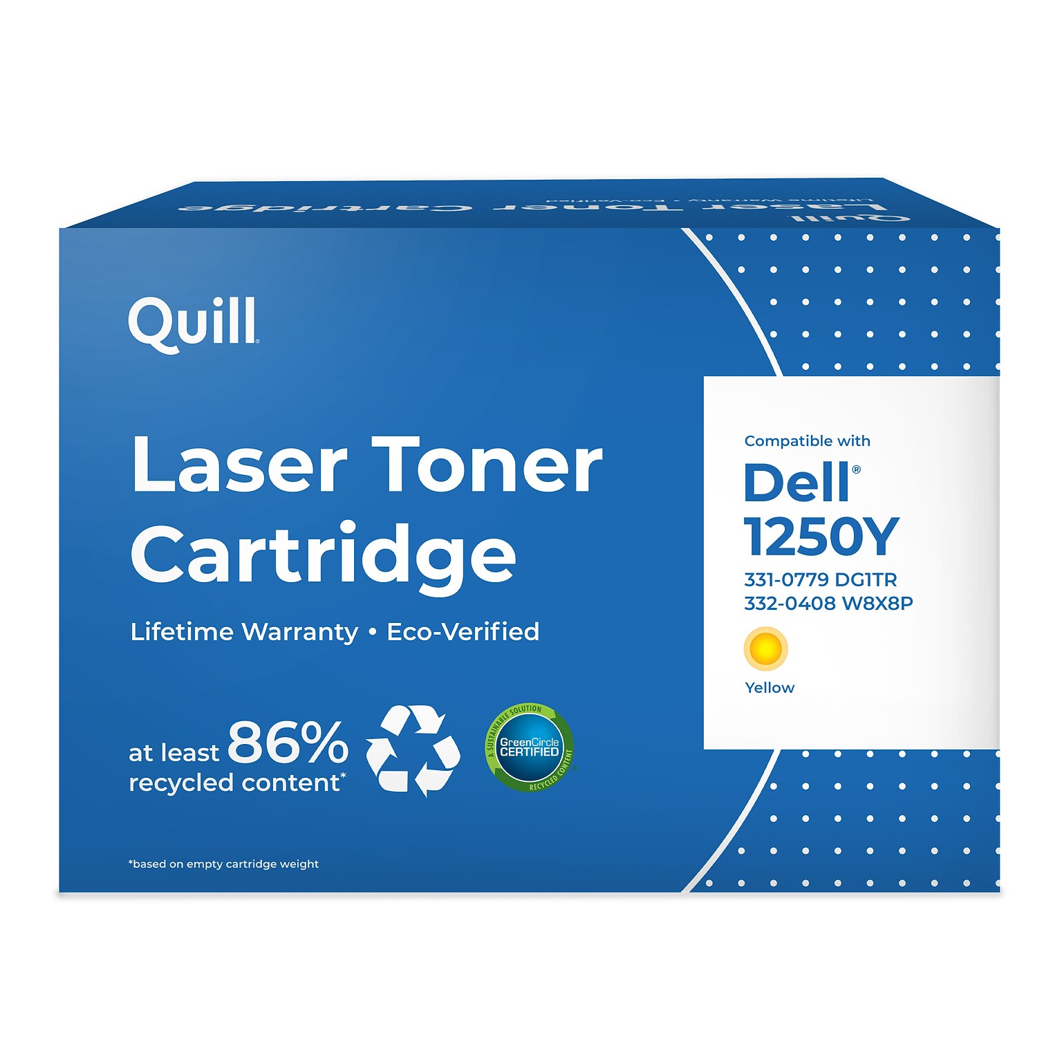 Quill Brand® Remanufactured Yellow High Yield Toner Cartridge Replacement for Dell 1250/1350/1355/C1760/C1765 (DG1TR)