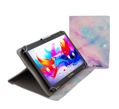 LINSAY F10 Series 10.1 Tablet, Wi-Fi, Octa Core, 256GB eMMC, Android 15, Pink Marble Case (F10IPGCMPIPLUS)