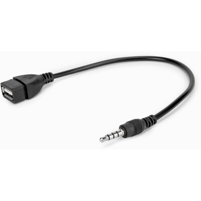 Rocstor USB-A to 3.5mm Audio Headphone Jack Adapter, Female to Male, Black (Y10A297-B1)