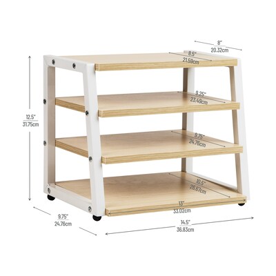 Mind Reader 4-Tier Metal Front Loading Letter Tray, Letter/Legal Size, White (DESHELV4-WHT)