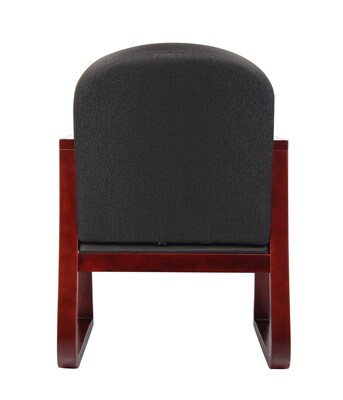 Boss Office Products B9570 Series Fabric Guest Chair, Black/Mahogany