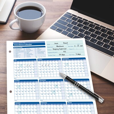 ComplyRight 2026-2027 Fiscal Year Attendance Calendar Cards, 50/Pack (A42005015)