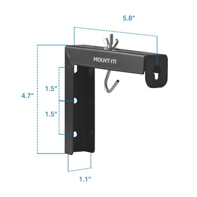 Mount-It! 6" Universal Projector Screen Mount, Wall or Ceiling Installation, Black, 2/Pack (MI-630BLK)