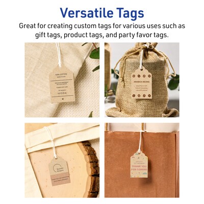 Avery 2" x 1-1/4"  Blank Price & Merchandise Tags, Kraft Brown, 180/Carton (95291-KMT10)