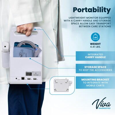 Viva Comfort Health Monitoring Device Omni Spot Vital Sign Monitor with Thermometer, White (ADI913-M-1-MK)