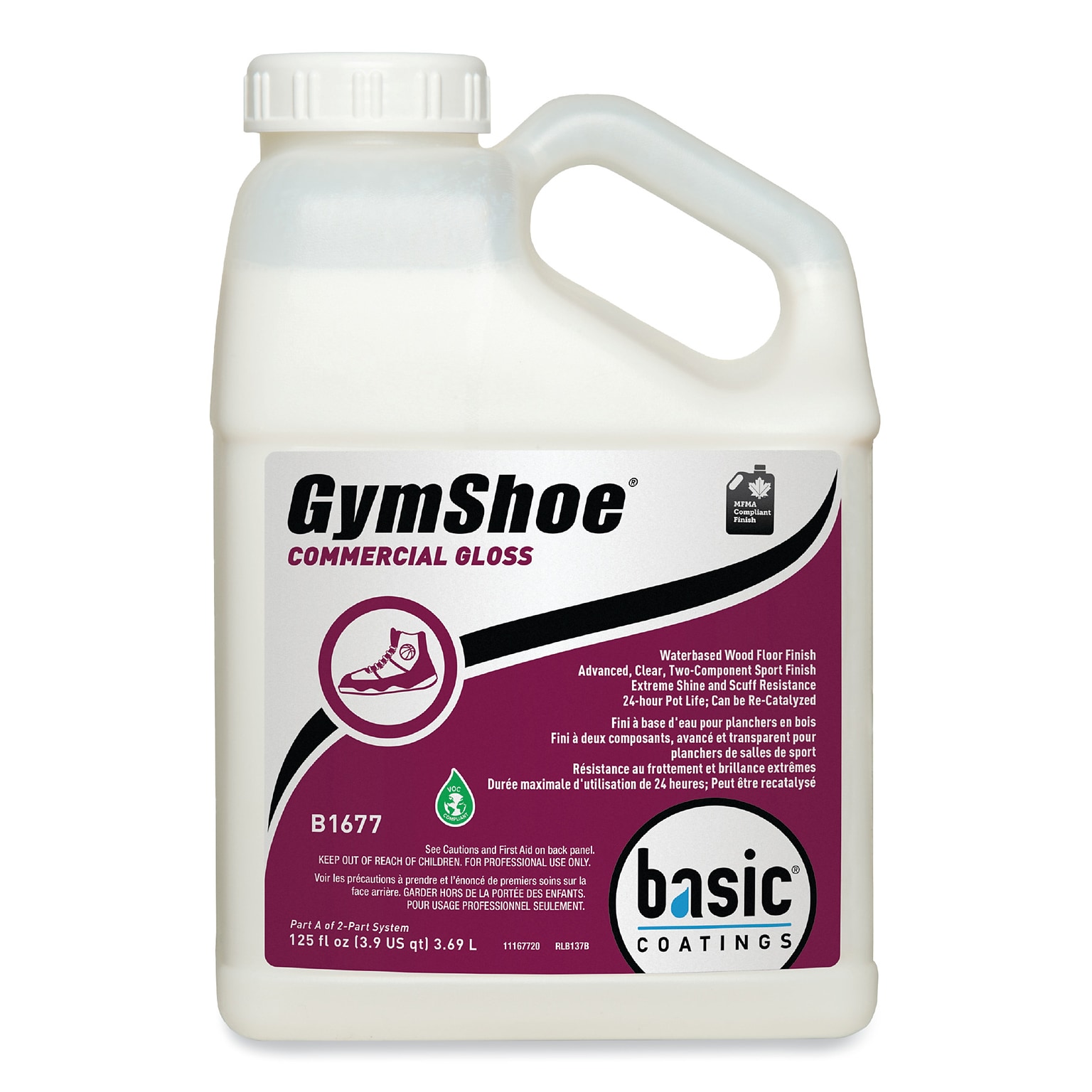 Betco GymShoe Gloss Sport Finish, Mild Scent, 1 Gal. Bottle, 4/Carton (BETB16774312)