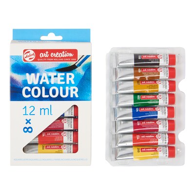 Talens Art Creation Watercolor Paint, Assorted Colors, 12mL, 8/Set, 2 Sets/Bundle (TLN9022008M-2)