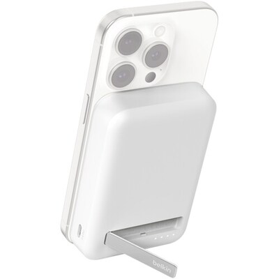 Belkin BoostCharge Pro GaN MagSafe Wireless Power Bank for Multiple Brands, 15W, 10000 mAh, White (B