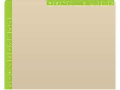 Medical Arts Press File Folder, Straight-Cut, Letter Size, Manila Stock, Manila/Light Green, Reinforced Right Side, 50/Box