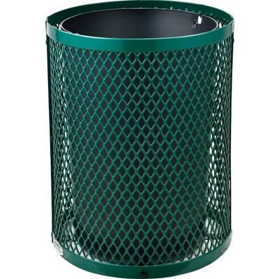 Global Industrial Outdoor Diamond Steel Trash Can w/ Flat Lid, 36 Gallon, Green (261924GN)