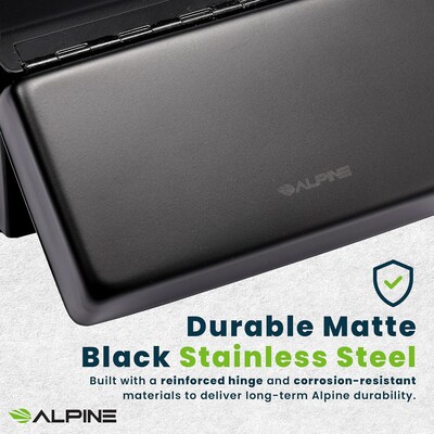 Alpine Industries Stainless Steel Sanitary Napkin Disposal Receptacle, 10" x 3.74", Black (451-SSB-MK)