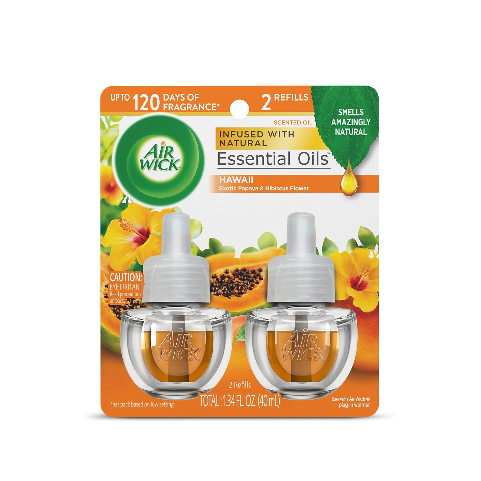 Air Wick Scented Oils, Hawaii Exotic Papaya/Hibiscus Flower, 2/Pack (6233885175)