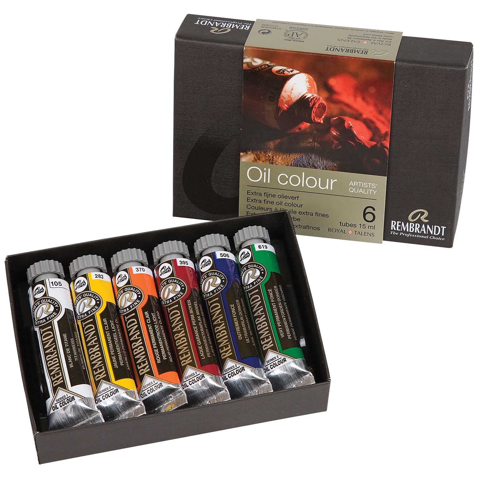Rembrandt Oil Paint, Assorted Colors, 6/Set (RBX1822306)