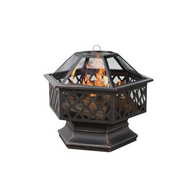 UniFlame Oil Rubbed Bronze Hex Shaped Outdoor Firebowl