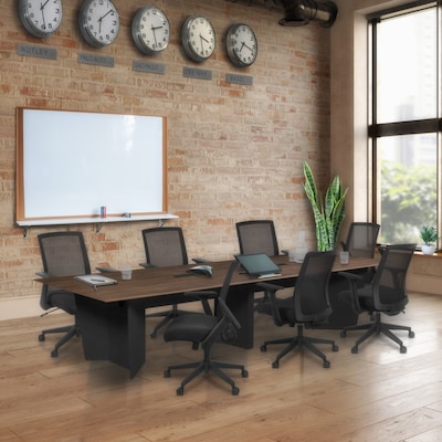Regency Array 144W x 48D Conference Table with Grommet, Neo Walnut/Black (ACT14448NWBK)