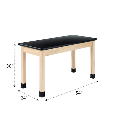 Diversified Woodcrafts School Classroom Rectangular Science Lab Table, 54 x 24, Light Hardwood (P720LBBM30N)