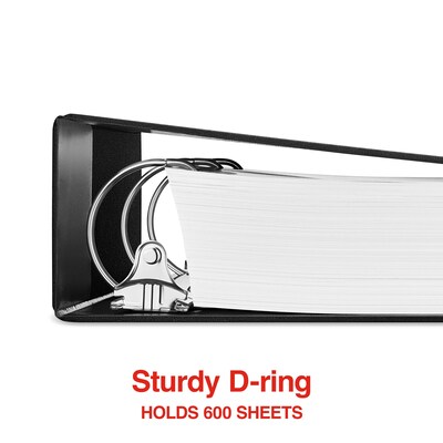 Staples® Standard 3" 3 Ring Non View Binder with D-Rings, Black (26307-CC)