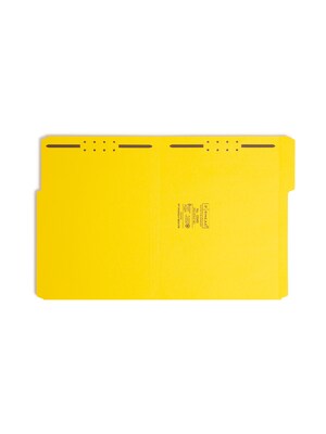 Smead Fastener File Folders, 2 Fasteners, Reinforced 1/3-Cut Tab, Letter Size, Yellow, 50/Box (12940