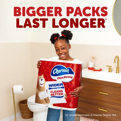Charmin Ultra Strong Mega Toilet Paper, 2-Ply, White, 198 Sheets/Roll, 24 Rolls/Pack (132140)