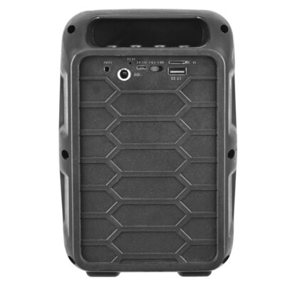 QFX True Wireless Portable Bluetooth Speaker with LED Party Lights, FM Radio & Microphone Input, Black (BT-60-BLK)