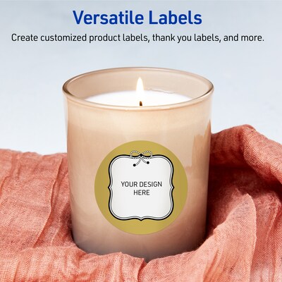 Avery Round Laser/Inkjet Multipurpose Labels, 3", White, 60/Pack (19479370976)