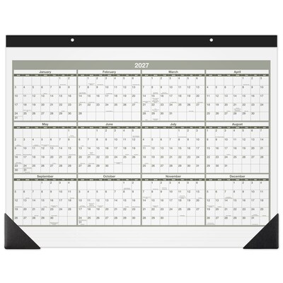 2026 AT-A-GLANCE Recycled 21.75" x 17" Monthly Desk Calendar, Green/Black (SK32G-00-26)