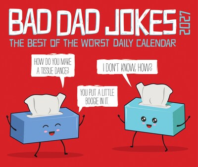 2027 Willow Creek Bad Dad Jokes 6.2" x 5.4" Day-to-Day Calendar, Assorted Colors (63286)