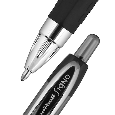 uni-ball 207 Retractable Gel Pens, Bold Point, 1.0mm, Black Ink, Dozen (1790895)