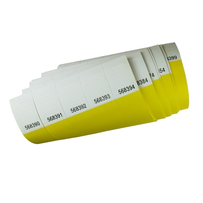 Cosco Polypropylene Crowd Control Security Wristbands, Fluorescent Yellow, 100 Wristbands/Pack (098734)